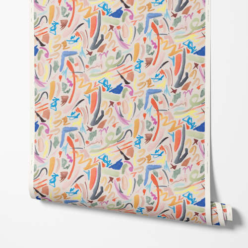 Play Wallpaper | Wall Treatments by Color Kind Studio. Item composed of fabric & paper