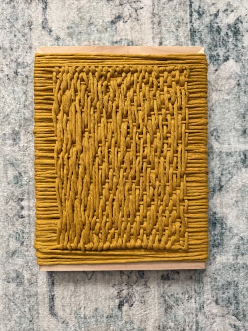 Woven Tile 9x12 - Mustard on Mustard | Wall Sculpture in Wall Hangings by Mpwovenn Fiber Art by Mindy Pantuso