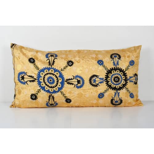 Body Pillow Fashioned from a Mid-20th Century Tashkent Suzan | Cushion in Pillows by Vintage Pillows Store