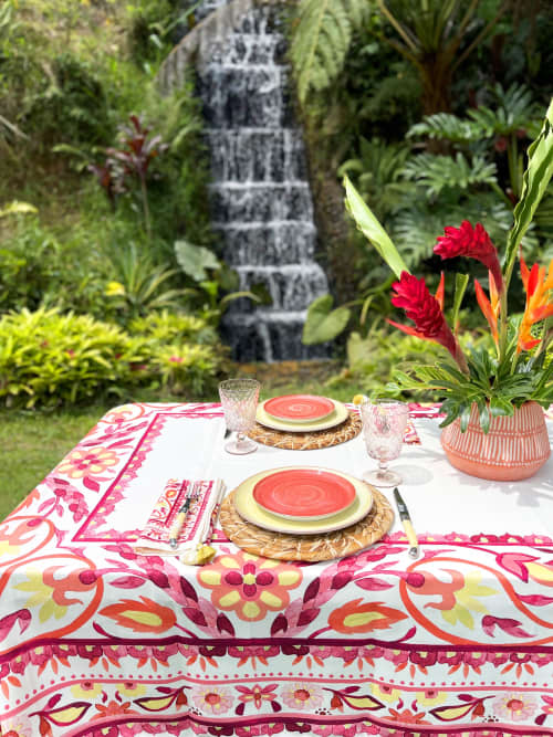 Magenta Tablecloth | Linens & Bedding by OSLÉ HOME DECOR. Item composed of fabric