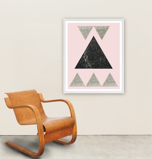 Pink Geometric Art, Abstract Art, Scandinavian Art | Prints by Capricorn Press. Item made of paper works with boho & minimalism style