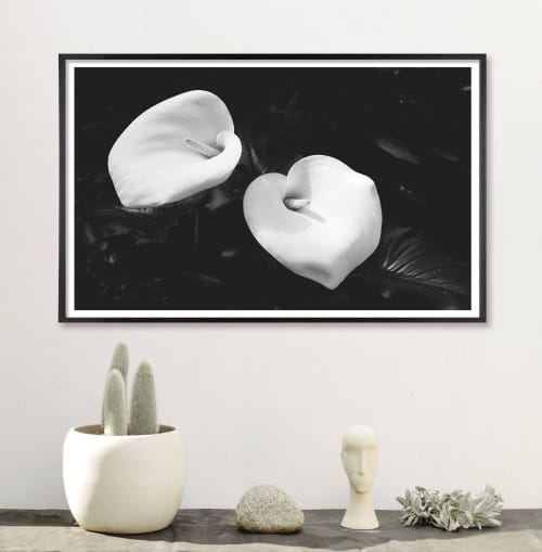 Large black and white wall art, black and white flower | Prints by Capricorn Press. Item composed of paper compatible with boho and minimalism style