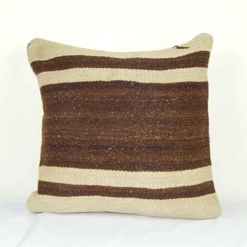 Vintage Turkish Hemp Rug Pillow 18" X 18" | Sham in Linens & Bedding by Vintage Pillows Store. Item composed of cotton