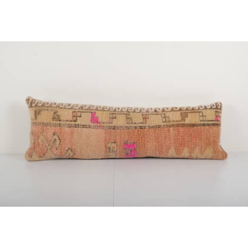 Muted Color Antique Carpet Rug Pillow, Faded Unique Long | Sham in Linens & Bedding by Vintage Pillows Store. Item made of cotton with fiber