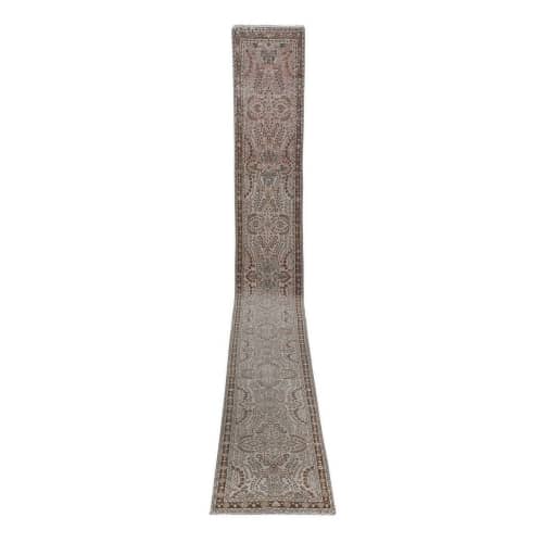 Vintage Wool Anatolian Long Stair Runner With Floral Motifs | Runner Rug in Rugs by Vintage Pillows Store. Item composed of fiber