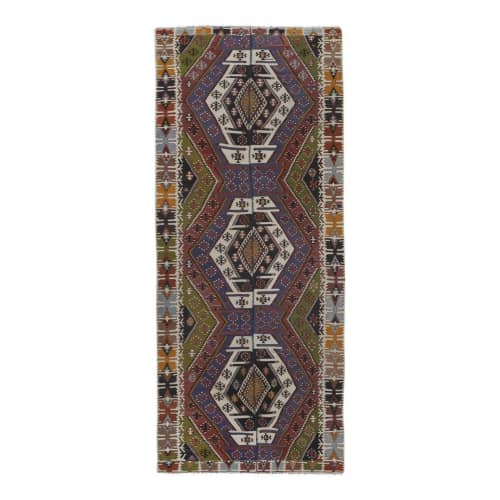 Antique Turkish Anatolian Tribal Kilim, Geometric Organic | Area Rug in Rugs by Vintage Pillows Store. Item composed of fabric