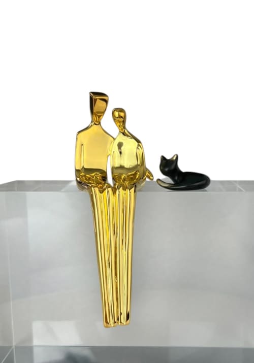 Combo Set: Close to Me Sculpture with Curled Cat | Sculptures by YENNY COCQ