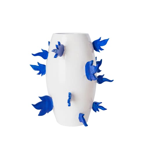 Blue Flame Vase | Vases & Vessels by OM Editions. Item made of ceramic