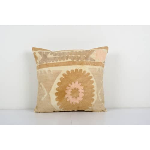 Suzani Cushion Cover, Uzbek Embroidery Pillowcase 18'' x 20' | Pillows by Vintage Pillows Store