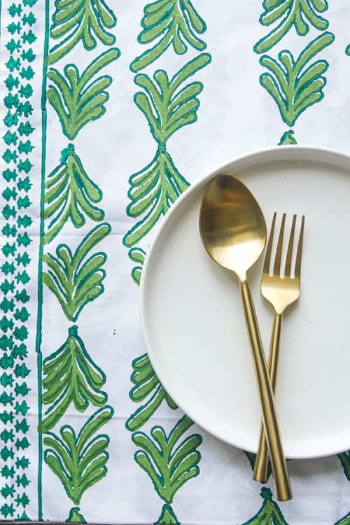 Tablecloth - Palmetto, Cactus & Kelly Green | Linens & Bedding by Mended. Item composed of cotton