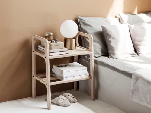Mid century modern nightstand, bedside table | Storage by Plywood Project. Item made of birch wood compatible with minimalism and mid century modern style