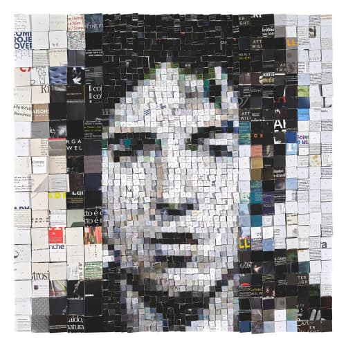 The Boss - Limited Edition of 20 -90x90 | Collage in Paintings by Paola Bazz. Item composed of paper in contemporary or eclectic & maximalism style