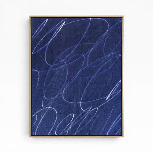 Gestural Marks in Marine by DSCVR Art Framed Canvas Wall Art | Prints in Paintings by ArtCollectiv