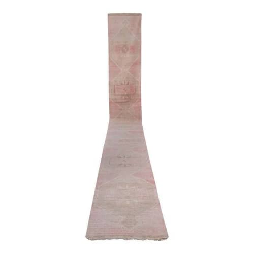 Vintage Tan Long Turkish Oushak Runner - Stair Rug Runner | Runner Rug in Rugs by Vintage Pillows Store. Item composed of cotton and fiber