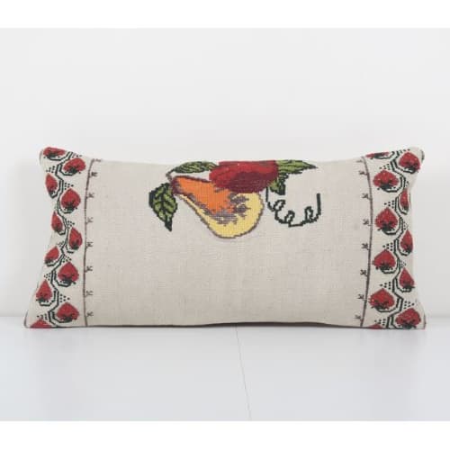 Embroided Turkish Kilim Pillow Cover, Aubusson Vase Design K | Cushion in Pillows by Vintage Pillows Store