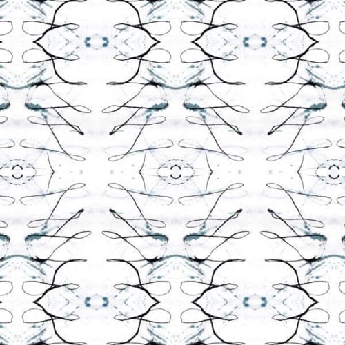 Swashes, Aluminum | Fabric in Linens & Bedding by Philomela Textiles & Wallpaper. Item made of linen