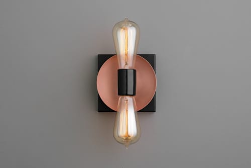 Duel Bulb Wall Light - Model No. 8169 | Sconces by Peared Creation. Item made of copper