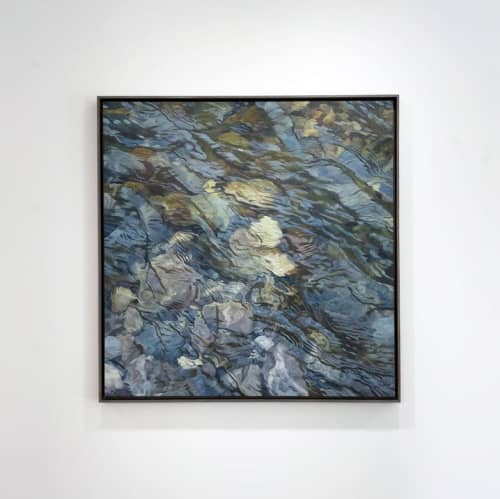 Riverbed 4 | Oil And Acrylic Painting in Paintings by Sorelle Gallery. Item made of wood with linen