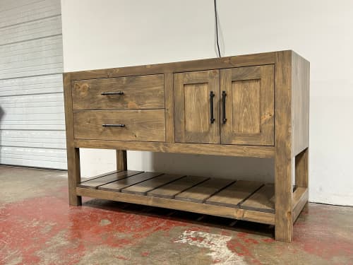 Model 1060 - Custom Single Sink Vanity | Countertop in Furniture by Limitless Woodworking. Item made of maple wood works with mid century modern & contemporary style