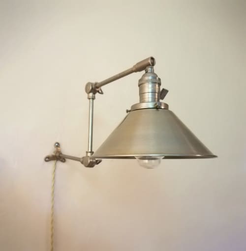 Plug in Kitchen Shelves Sconce - Adjustable Wall Light | Sconces by Retro Steam Works. Item composed of brass in mid century modern or industrial style