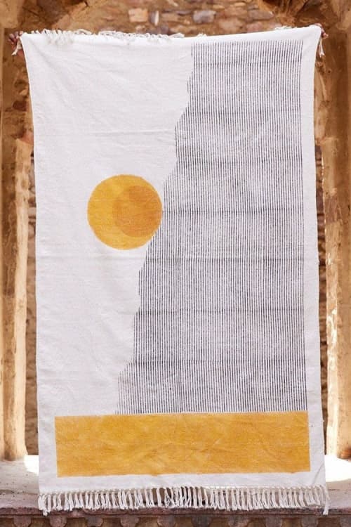 New Sun Rug | Area Rug in Rugs by CQC LA. Item composed of cotton & fiber