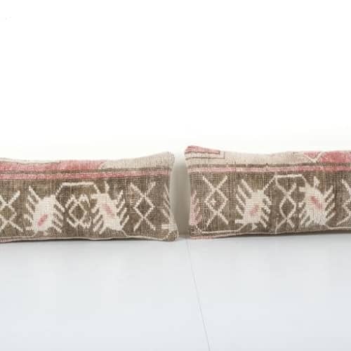 Kilim Rug Pillow - A Pair | Cushion in Pillows by Vintage Pillows Store. Item composed of cotton