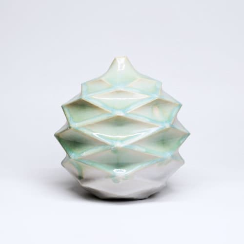 Spherical in Jade | Vase in Vases & Vessels by by Alejandra Design. Item made of ceramic