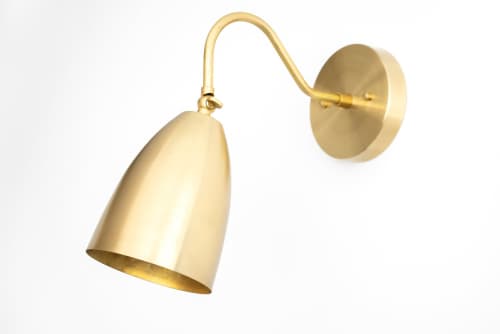 Cone Shade - Brass Sconce - Model No. 0789 | Sconces by Peared Creation. Item made of brass with glass