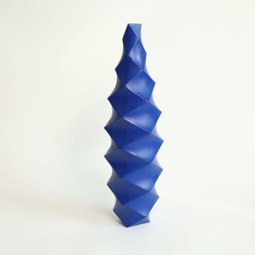 Large Tower in Cobalt | Vase in Vases & Vessels by by Alejandra Design. Item composed of ceramic