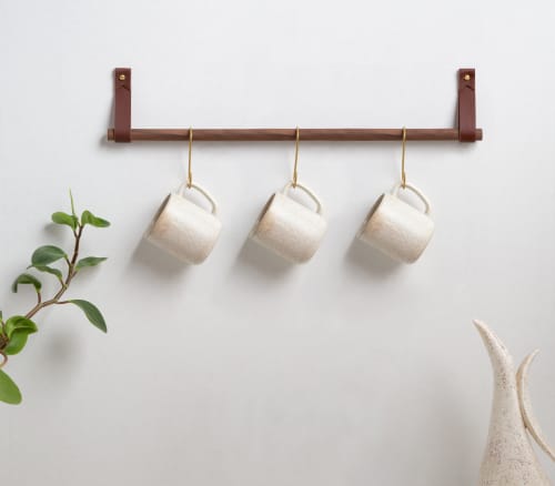 Hanging Dowel Kit [Flag End] | Strap in Storage by Keyaiira | leather + fiber | Artist Studio in Santa Rosa. Item made of leather