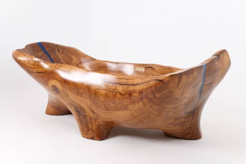 Live Edge Bathtub Carved from Single Piece of Wood, Fully Functional | Furniture by Logniture