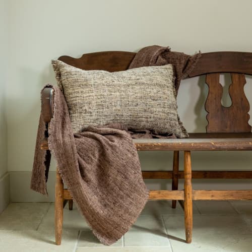 Natural Wild Silk Lumbar 17x26 | Throw in Linens & Bedding by Vantage Design