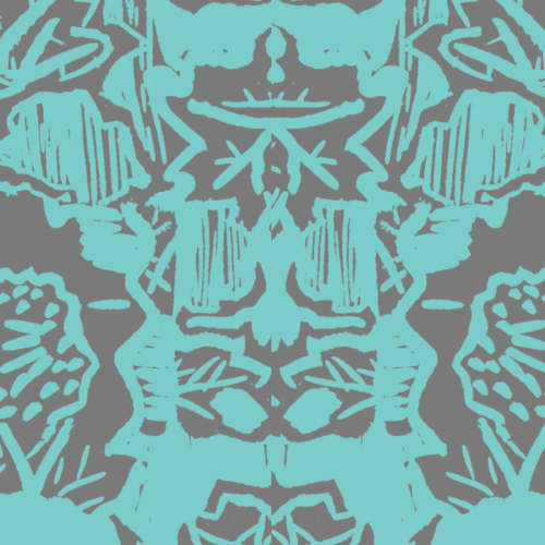 Indian Floral (XL), Arsenic | Wallpaper in Wall Treatments by Philomela Textiles & Wallpaper. Item composed of paper