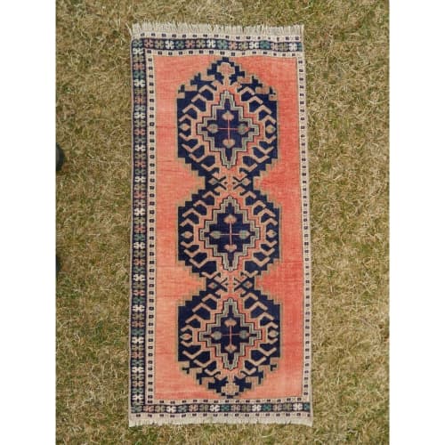 Vintage Oushak Rug - 1'6'' X 3'3'' | Area Rug in Rugs by Vintage Pillows Store. Item made of wool & fiber