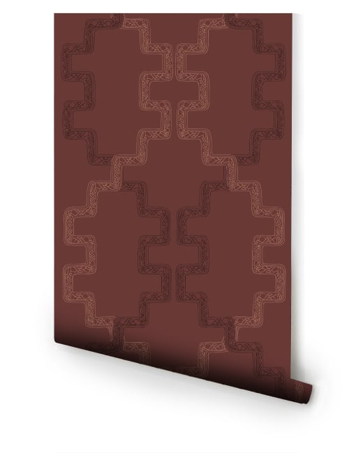 Aztec - Terra | Wallpaper in Wall Treatments by Relativity Textiles. Item made of fabric & paper