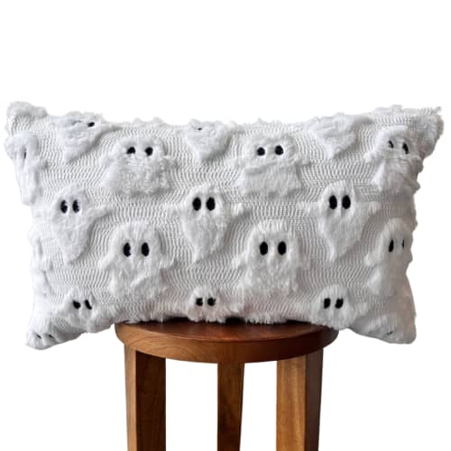 Spooky Ghost Lumbar Pillow Cover | Pillows by Busa Designs