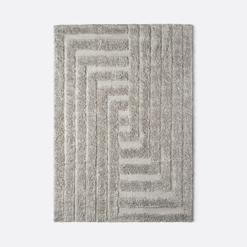 Shaggy Labyrinth Grey Rug | Work by District Loom