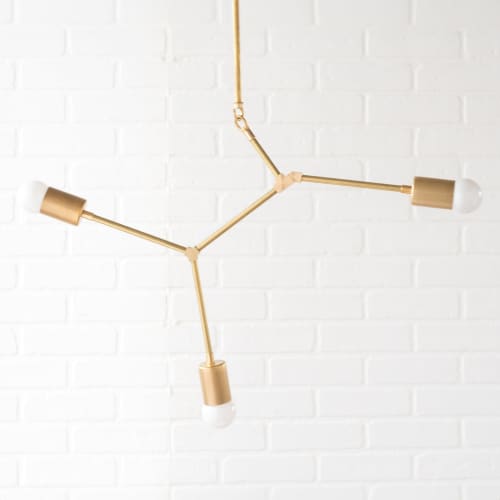 Mobile Chandelier - Modern Hanging Lamp - Model No. 3376 | Chandeliers by Peared Creation. Item composed of brass