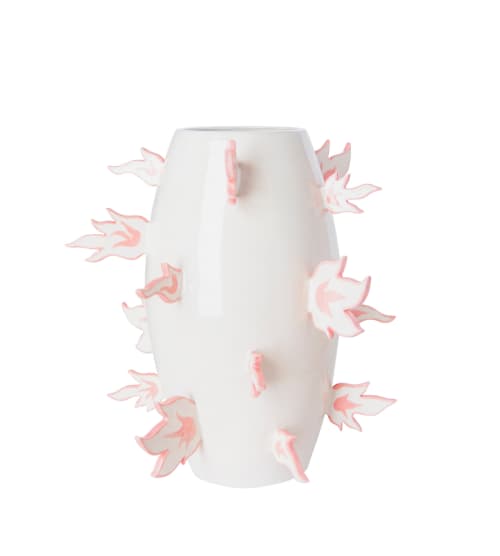 Pink Flame Vase | Vases & Vessels by OM Editions: A Limited Edition Furniture Collection. Item composed of ceramic