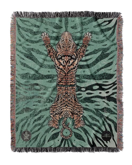 AEON Tiger Blanket x Sean Martorana | Linens & Bedding by Sean Martorana. Item composed of cotton