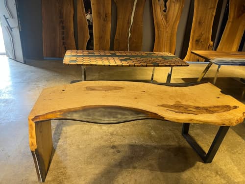 Epoxy Coffee Table with Clear Resin, Clear Epoxy Resin Table | Desk in Tables by Tinella Wood. Item made of wood with synthetic works with contemporary & art deco style