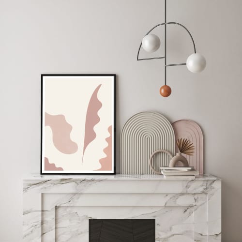 Scandinavian Abstract print in Nude Blush and Pink colors | Prints by Capricorn Press. Item made of paper works with boho & minimalism style