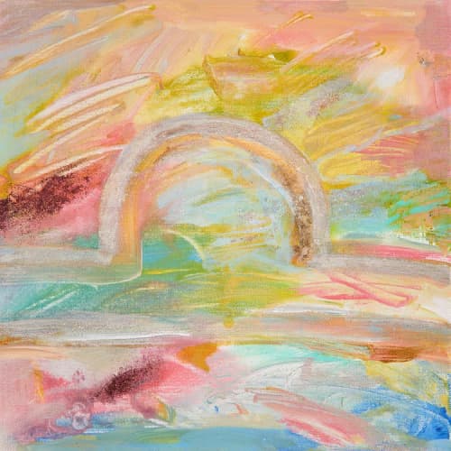 Libra | Oil And Acrylic Painting in Paintings by Eugenie Diserio. Item made of canvas with synthetic works with mid century modern & contemporary style