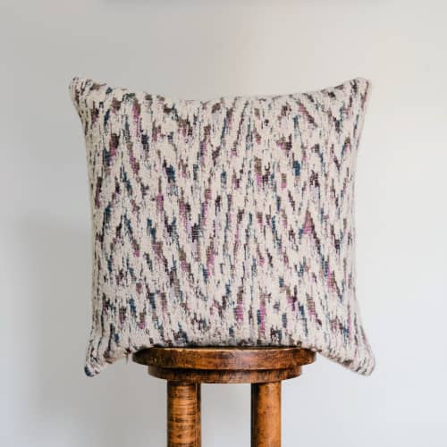 Jewel Tone Heartbeat with Cream Boucle Pillow 20x20 | Pillows by Vantage Design