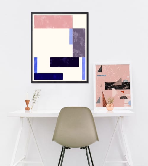 Abstract Minimalist Geometric Art Print in Scandinavian | Prints by Capricorn Press. Item composed of paper in boho or minimalism style