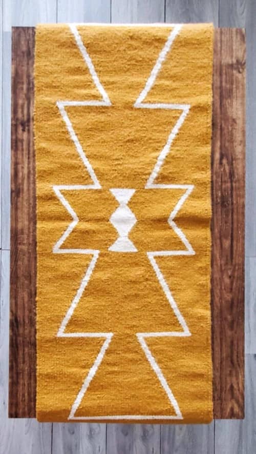 Mustard Mut Cotton Table Runner | Linens & Bedding by Mumo Toronto. Item made of fabric works with boho & country & farmhouse style