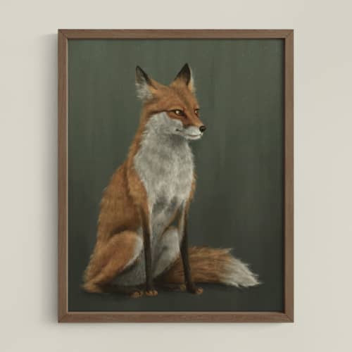 The Woodland Fox - Green Edition | Prints by The Ugly Cat Studio