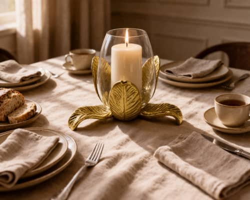 Flora Glow Votive Candle Holder — Gold Finish | Decorative Objects by Raíz Studio
