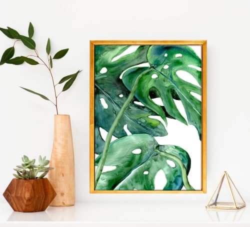 Monstera | Prints by Brazen Edwards Artist. Item made of canvas & paper