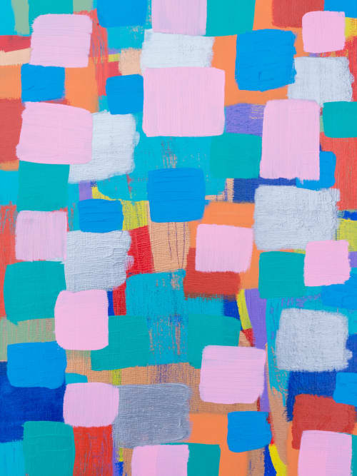 Colorful Squares | Oil And Acrylic Painting in Paintings by Brianne Valentino